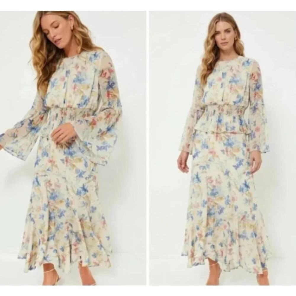 Tuckernuck Floral Mallory Maxi Skirt XL Flowy Flared Chiffon Summer Resort Wear - Picture 13 of 14
